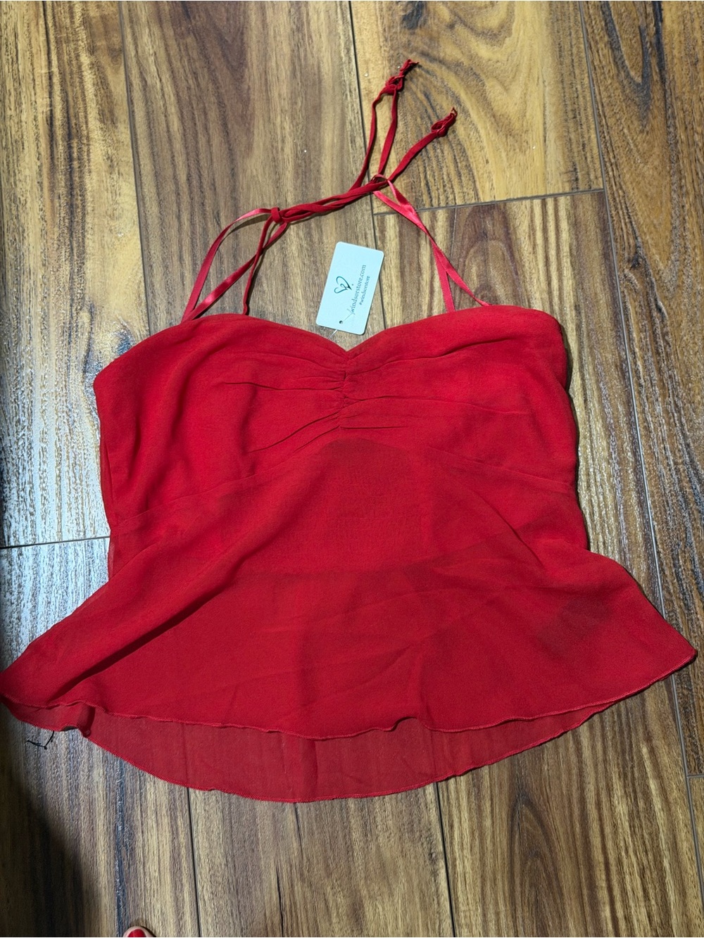 Windsor Red Halter Peplum Camisole